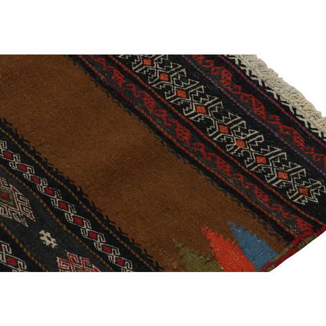 Vintage Afghan Tribal Kilim in Brown With Geometric Patterns, From Rug & Kilim For Sale In New York - Image 6 of 7