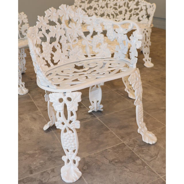 Metal Circa 1950s — By J. F. Day & Co. Cast Iron Grapevine Garden Suite, 5 Pieces, Attributed For Sale - Image 7 of 13
