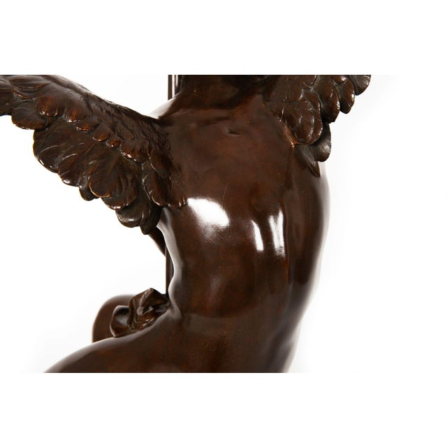 Italian Antique Bronze Sculpture "Genius of Franklin" by Giulio Monteverde For Sale - Image 10 of 18