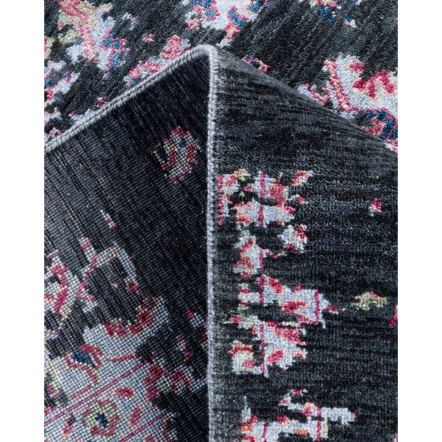 Ikat, One-of-a-Kind Hand-Knotted Area Rug - Green, 9' 1" x 12' 1" For Sale In New York - Image 6 of 8