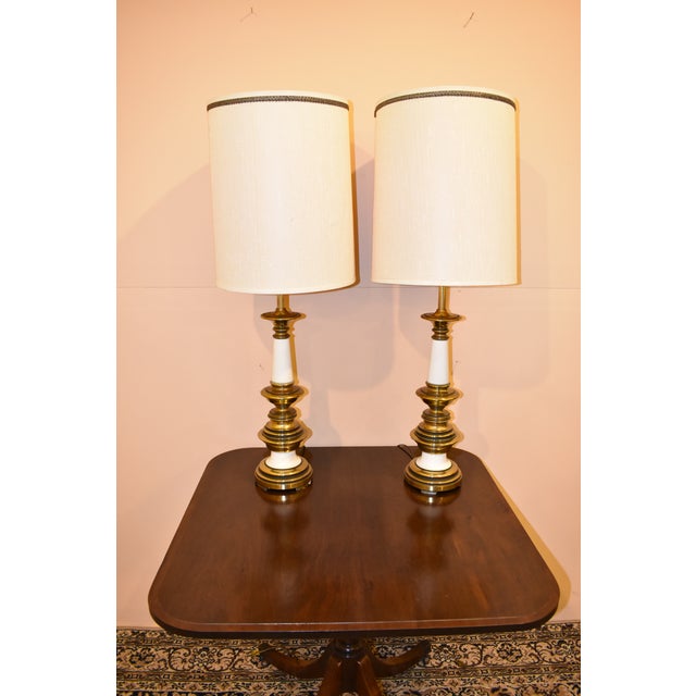 Vintage Hollywood Regency Brass & Porcelain Table Lamps A Pair Chairish