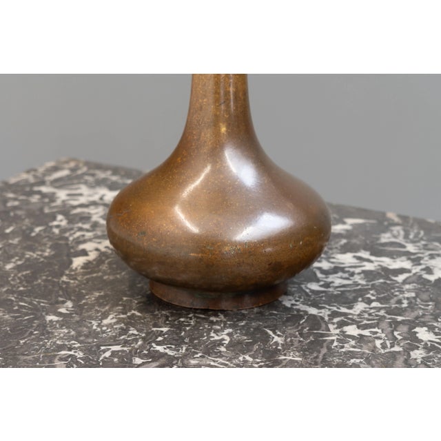 Japanese Style Bronze Vase, 1950s For Sale - Image 4 of 5