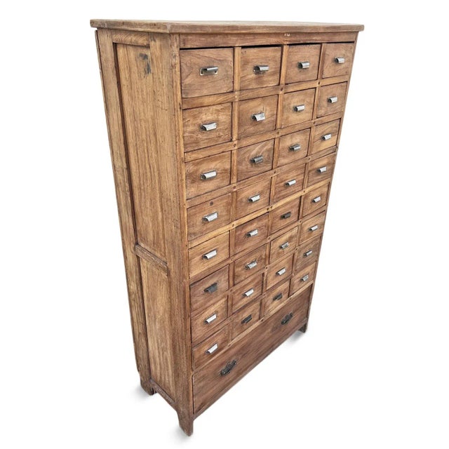Farmhouse Mid 20th Century Vintage Colonial Teak Storage Dresser For Sale - Image 3 of 9