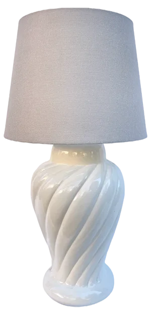 Large Beige Ceramic Table Lamp