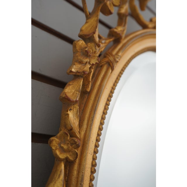 Carvers Guild Crowned Oval Gold Gilt Mirror For Sale - Image 9 of 13