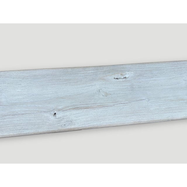 Andrianna Shamaris Impressive Milky Toned Teak Wood Long Bench For Sale In New York - Image 6 of 18