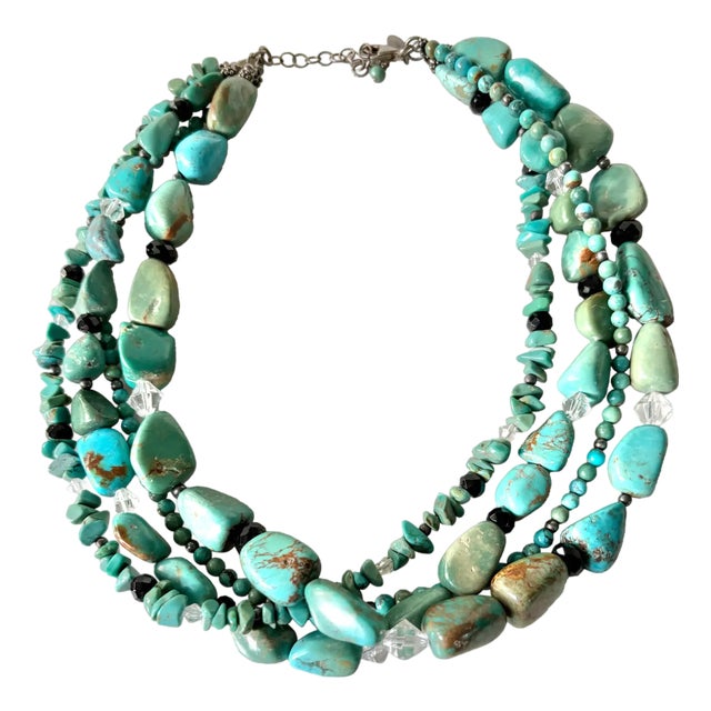 Vintage Turquoise Multi-Strand Necklace For Sale