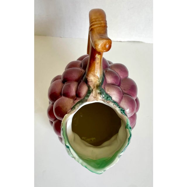 Mid 20th Century Vintage Italian Grape Figurative Ceramic Pitcher For Sale - Image 5 of 10