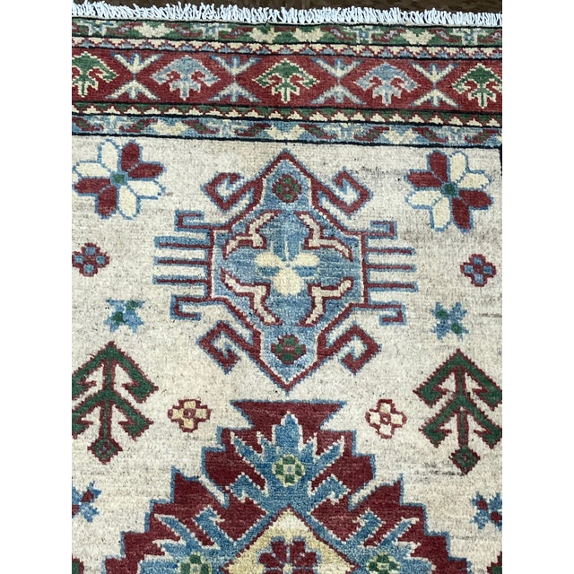 Hand-Knotted Kazak Rug 2'9" X 3'10" For Sale - Image 4 of 5