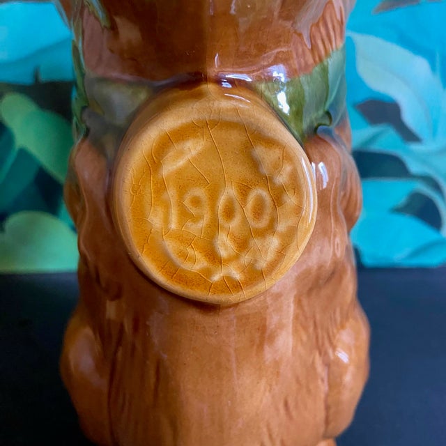 Ceramic Majolica Ceramic Glazed Rabbit Pitcher, 1900s For Sale - Image 7 of 8