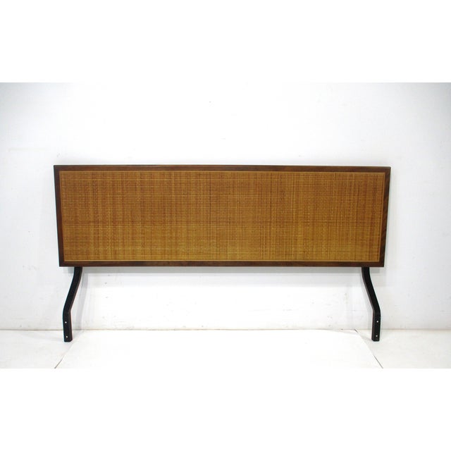 Mid 20th Century George Nelson Full Sized Walnut Caned Headboard for Herman Miller For Sale - Image 10 of 10