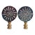 Raku Sun Lamp Finials on Brass Hardware - a Pair For Sale