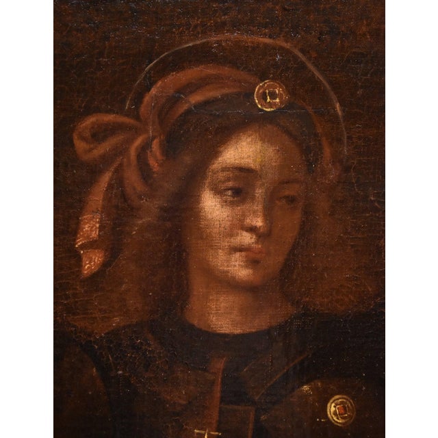 17th Century Lombard School Artist, Saint Michael the Archangel, 1650, Oil on Canvas For Sale - Image 5 of 15