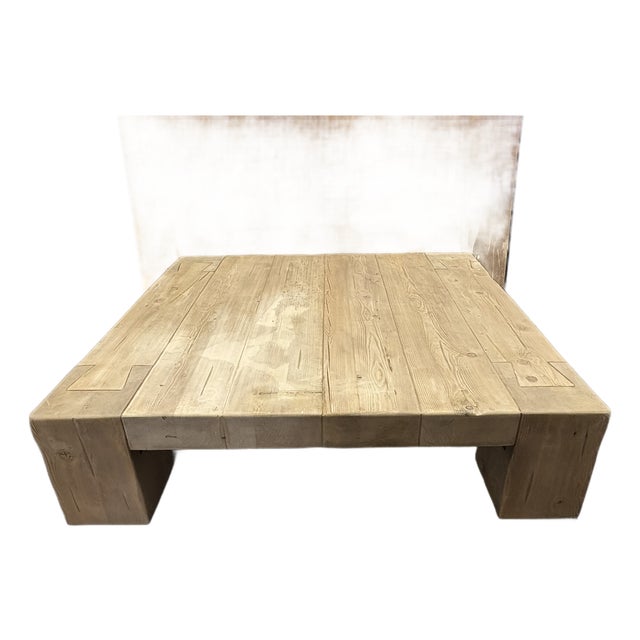 Rh Reclaimed English Beam Coffee Table | Monumental 59" Scale | One-of-a-Kind Character For Sale
