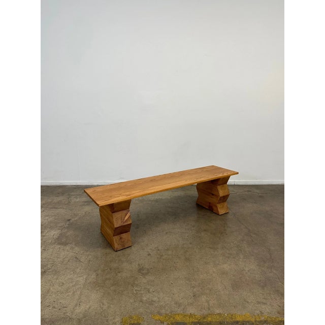 Made “Zigzag” Bench - Light Finish For Sale - Image 17 of 18