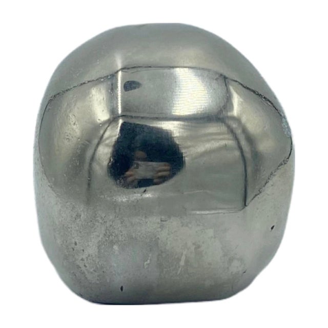 Late 20th Century Vintage Small Silver-Tone Metal Skull Desk Tabletop Paper Weight For Sale - Image 5 of 12