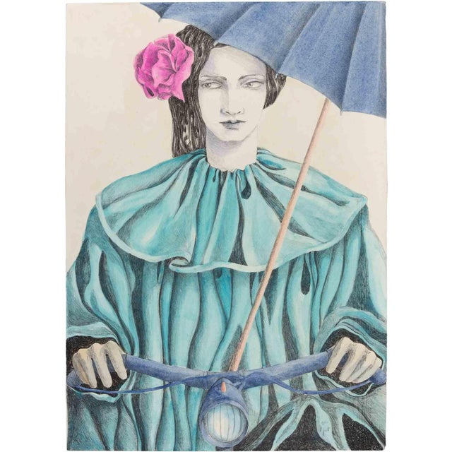 Paola Grott, The Bike Trip, Lithograph, 1990s For Sale