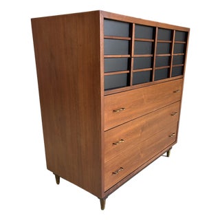 Refinished Mid Century Modern Tall Dresser by American of Martinsville For Sale