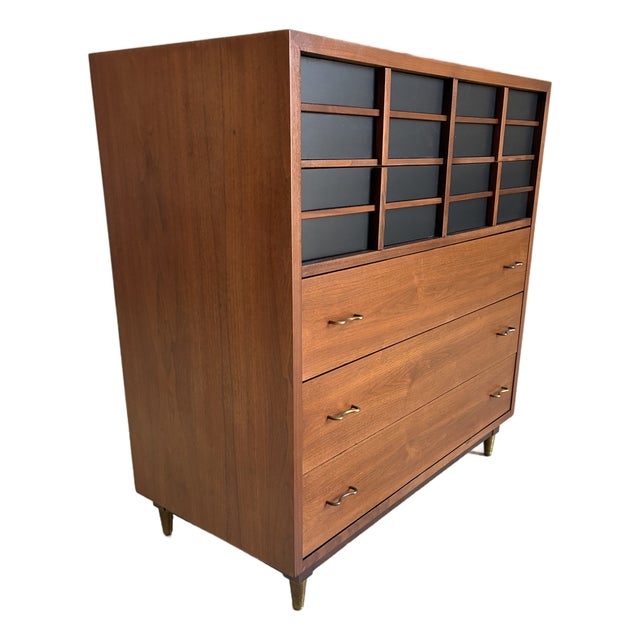Refinished Mid Century Modern Tall Dresser by American of Martinsville For Sale