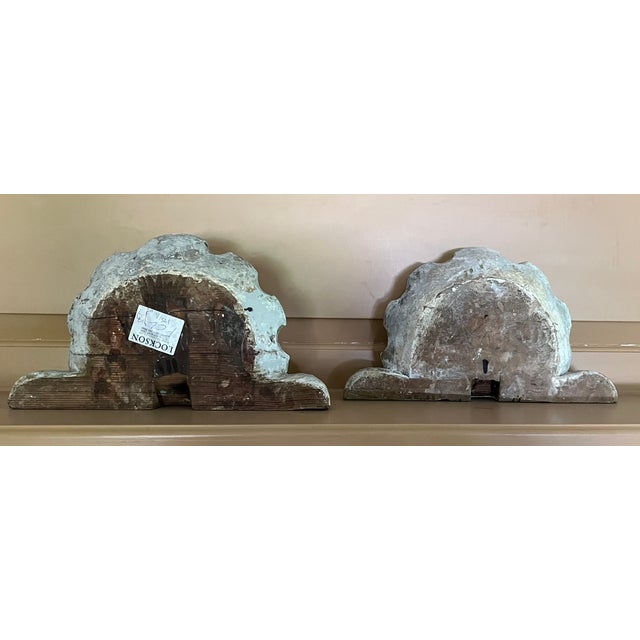 Gray Antique 18th Century French Rococo Carved Wood Sea Shell Form Architectural Cornice Elements - A Pair For Sale - Image 8 of 14