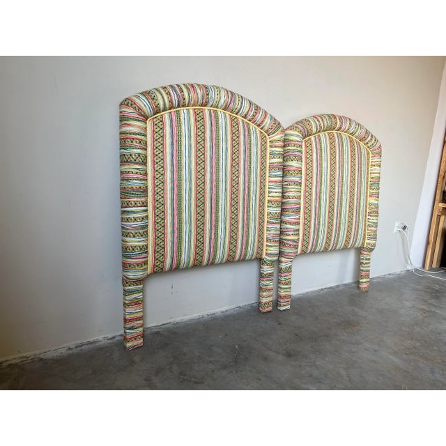 80's Postmodern Colorful Upholstered Twin Headboards a Pair Chairish