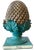 1960s Gold & Green Pinecone Finial Sculpture With Acanthus Leaf Motif and Square Plinth For Sale In Jacksonville, FL - Image 6 of 10