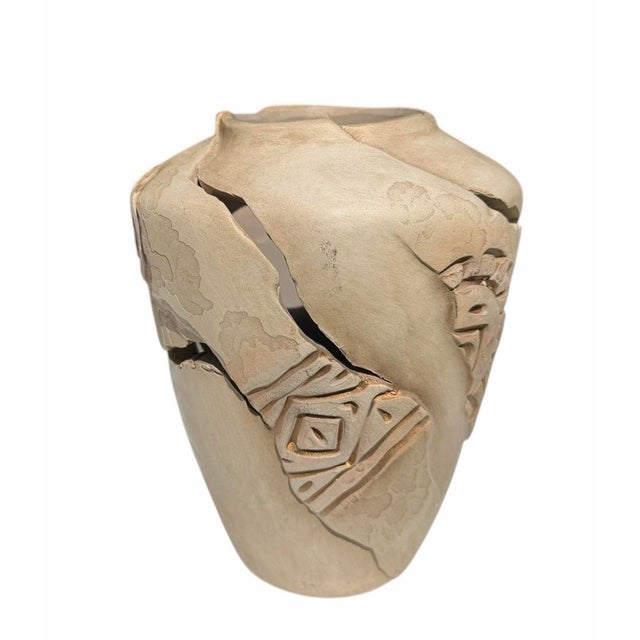 Contemporary Vintage Signed Sculptural Studio Pottery Vase With Kokopelli Motif, 6” For Sale - Image 3 of 10