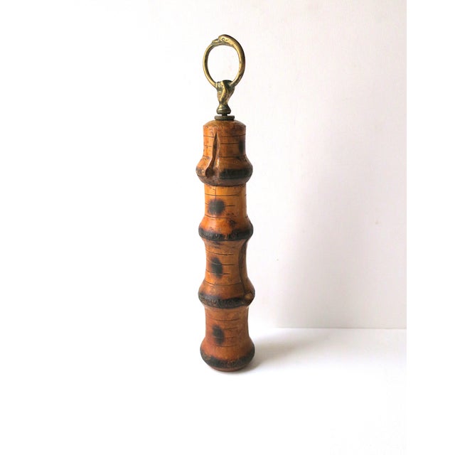 Italian Peppermill Bamboo Brass Bird Design For Sale - Image 4 of 10