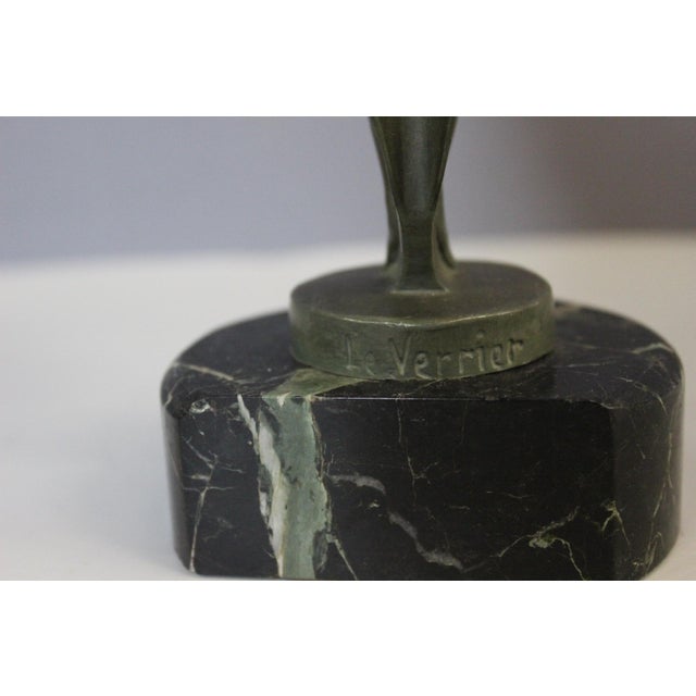 Figure of Young Woman with a Veil by Max Le Verrier, 1930s For Sale - Image 4 of 13