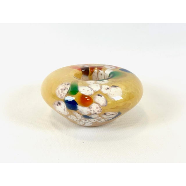 Glass Vintage Art Glass Candleholder from Kaspar Silesia, 1960s For Sale - Image 7 of 8