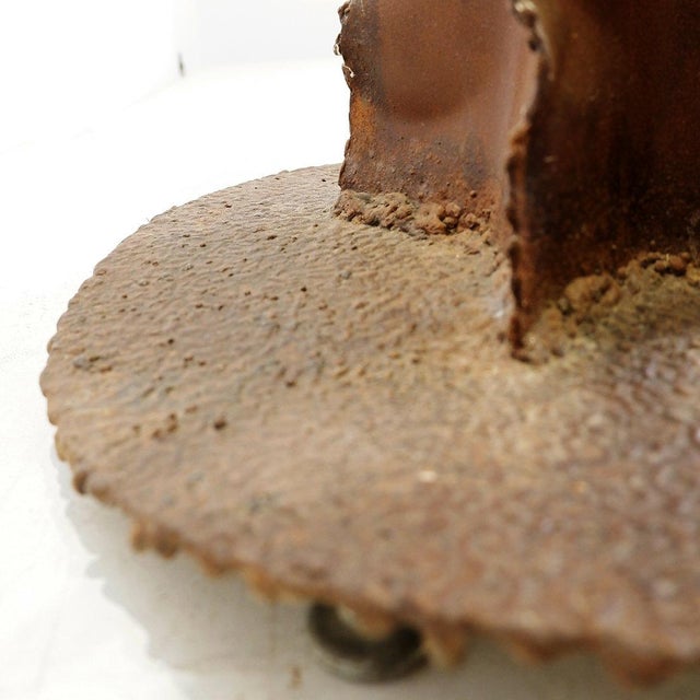 Cactus Sculpture in Patinated Metal with Rust Effect For Sale - Image 6 of 13