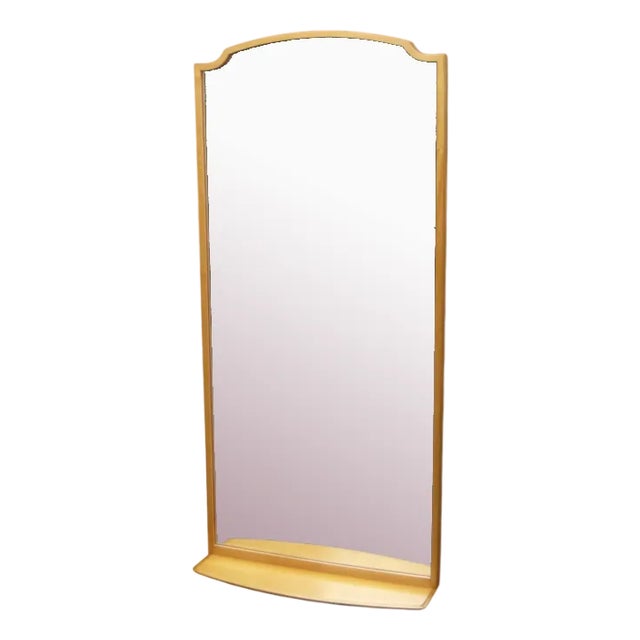 Mid-Century Cherry Wood Wall Mirror, 1950s For Sale