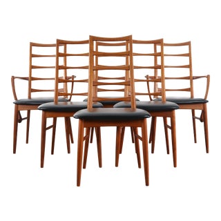 1960s Niels Koefoeds Hornslet Liz Teak Dining Chairs - Set of 6 For Sale