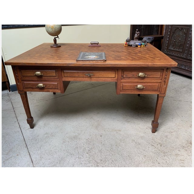Antique Art Nouveau Double-Sided Desk, 1915 For Sale - Image 6 of 12
