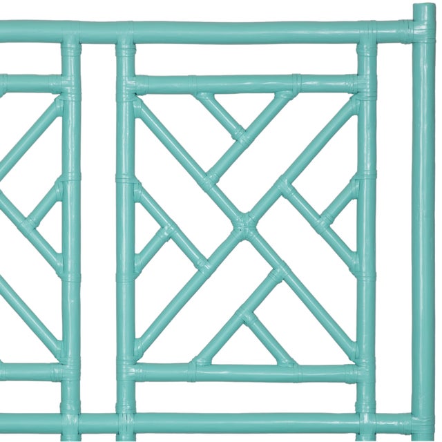 David Francis Chippendale Platform Bed California King - Turquoise For Sale - Image 4 of 12