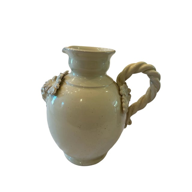 Late 20th Century Vintage Italian Ceramic Pitcher With Grape Design For Sale - Image 5 of 8