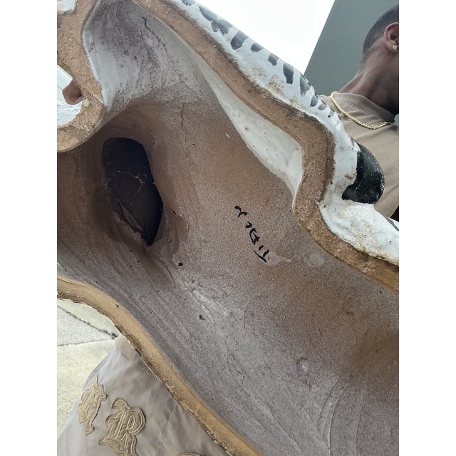 Vintage Italian Monumental Painted Terracotta Zebra For Sale In West Palm - Image 6 of 12