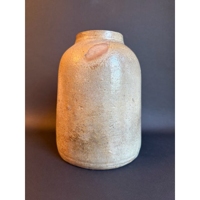 Vintage Salt Glazed Stoneware Crock For Sale - Image 4 of 7