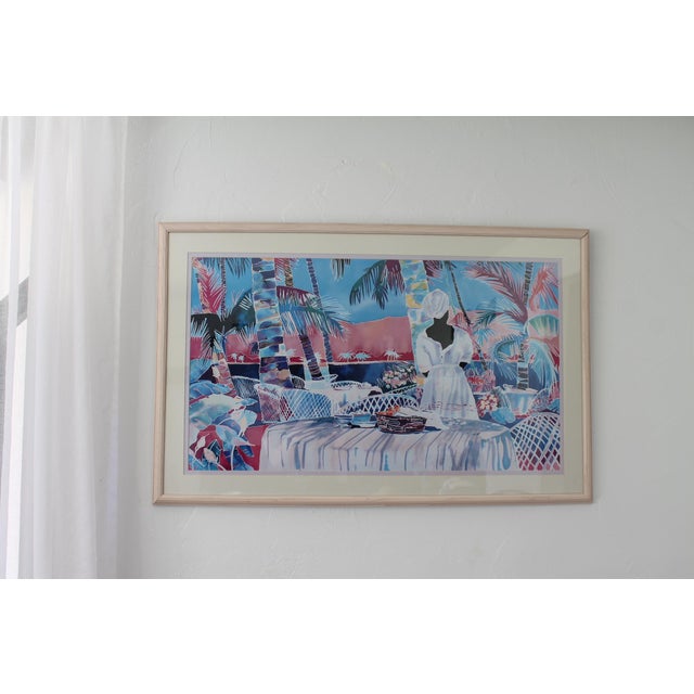 1980s Vintage Art Print "Jacmel Morning" by Artist Jennifer Markes, Framed and Matted For Sale - Image 5 of 9