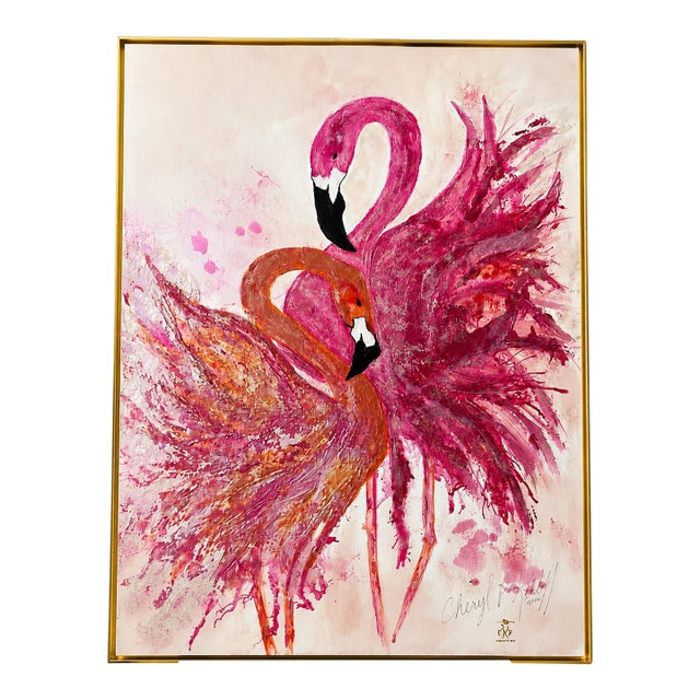 Palm Beach Flamingos - Designed by Cheryl P. Kohloff For Sale