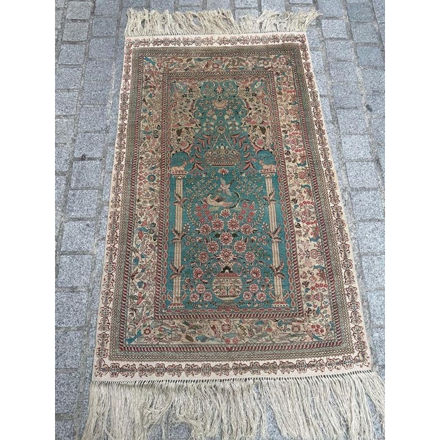 Rug in Fine Silk by Sino Hereke, 1990s For Sale - Image 3 of 18