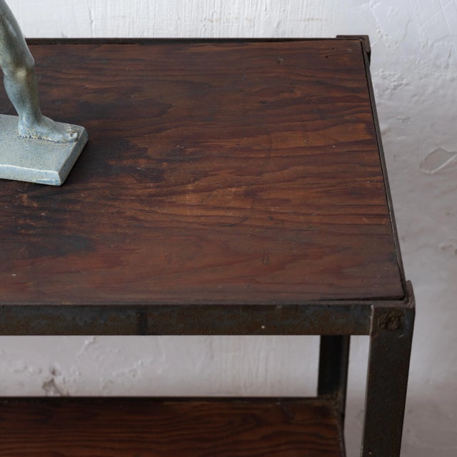 Industrial Console Table With Lamp, C.1930s For Sale - Image 9 of 10