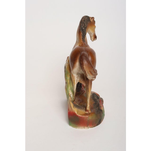 Mid-Century Modern Vintage Painted Chalkware Horse Sculpture / Figurine For Sale - Image 3 of 18