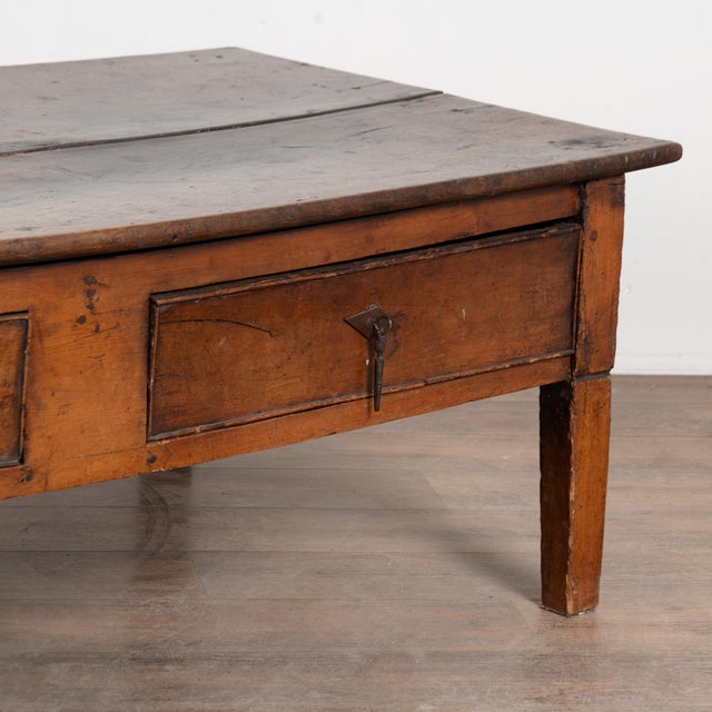 Early 19th Century French Oak Coffee Table With Two Drawers For Sale - Image 10 of 11