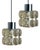Amber Glass Chrome Pendants attributed to Helena Tynell, 1960s, Set of 2 For Sale