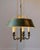 A refined 19th-century French bouillotte chandelier, crafted in bronze with its original green tole shade. Classic in form...