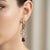 Fleur De Lis Chandelier Earrings Studs With Garnet in Silver, Gold, A Pair For Sale - Image 6 of 6