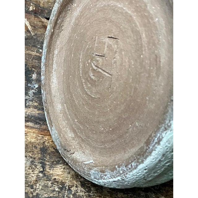 Vintage Textured Green Ceramic Vase For Sale - Image 12 of 13