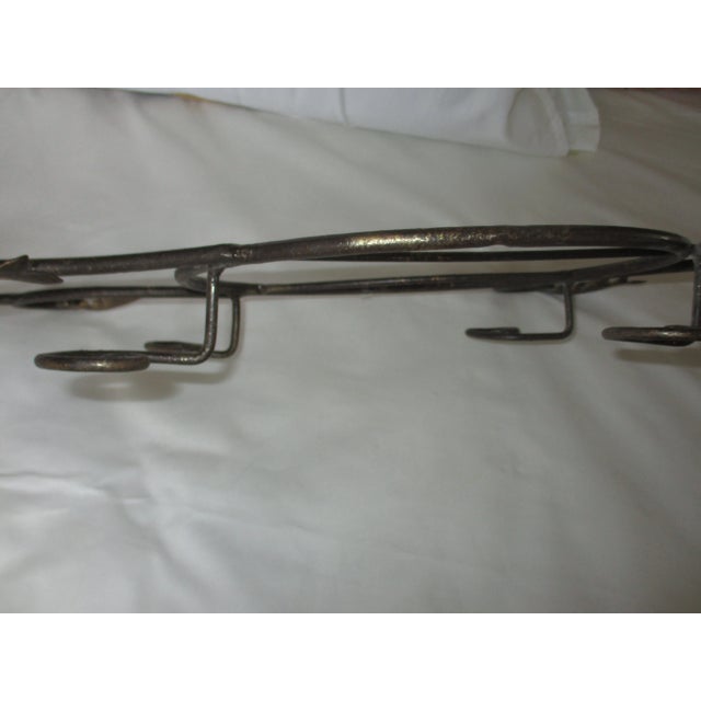 Vintage French Ornate 2 Tier Wought Iron Plate Rack Gold Leaf Design For Sale In Columbia, SC - Image 6 of 8