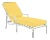 Haven Outdoor Chaise in Canvas Buttercup with Canvas Air Blue Welt For Sale